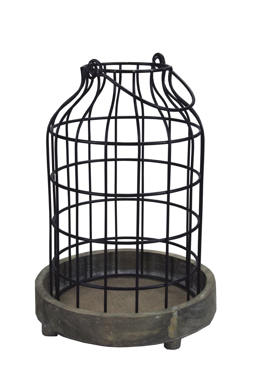 Afbeeldingen van Kaarshouder 19x28 cm hout en draad L (uc)