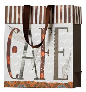 Afbeeldingen van Pak à 10 koordtas 22+10x25 cm Cafe