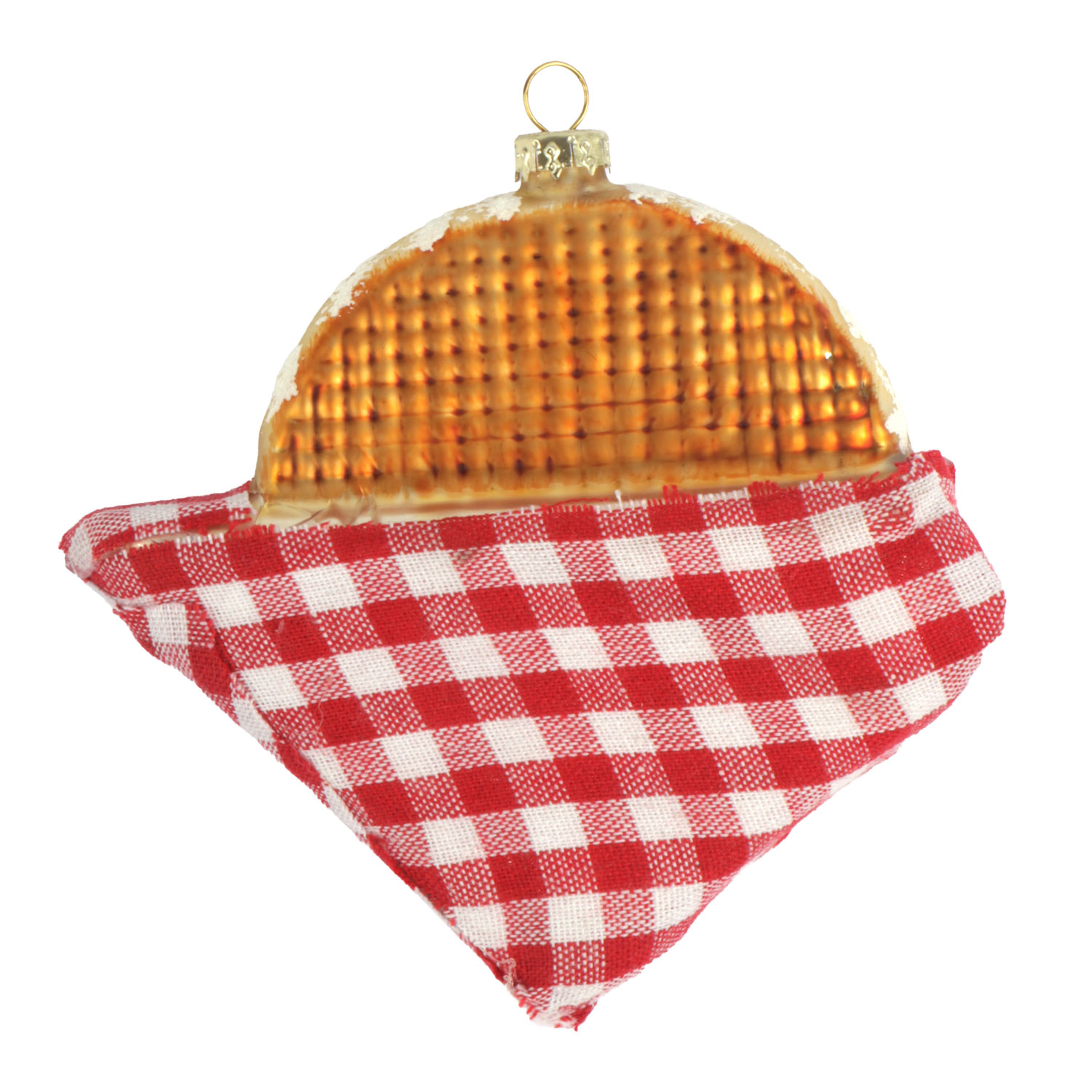 Afbeeldingen van Kerstbal 9,7x2,5x10 cm stroopwafel  