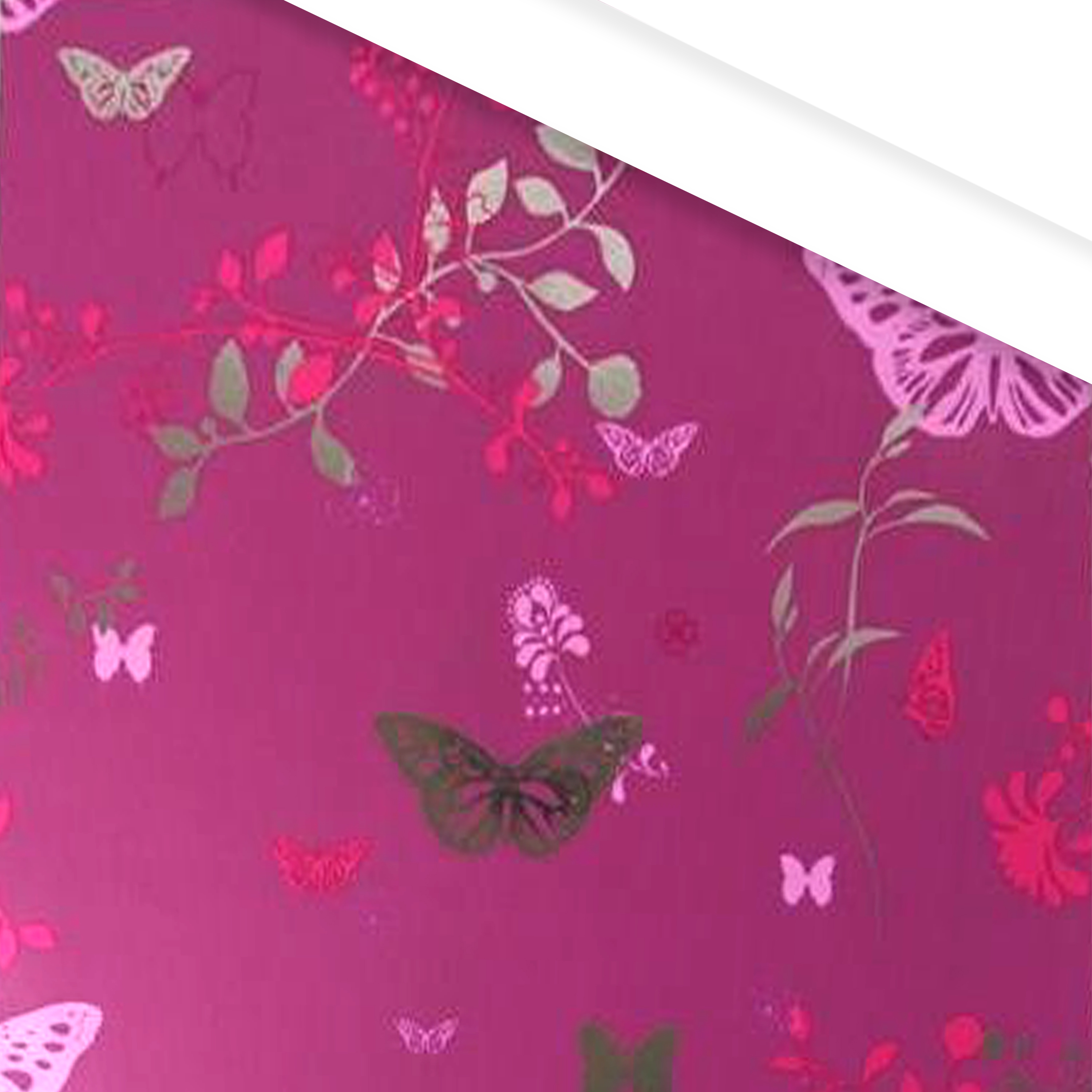 Afbeeldingen van Rol kadopapier 30 cm 200 mtr metallic paars  Vlinder (uc)