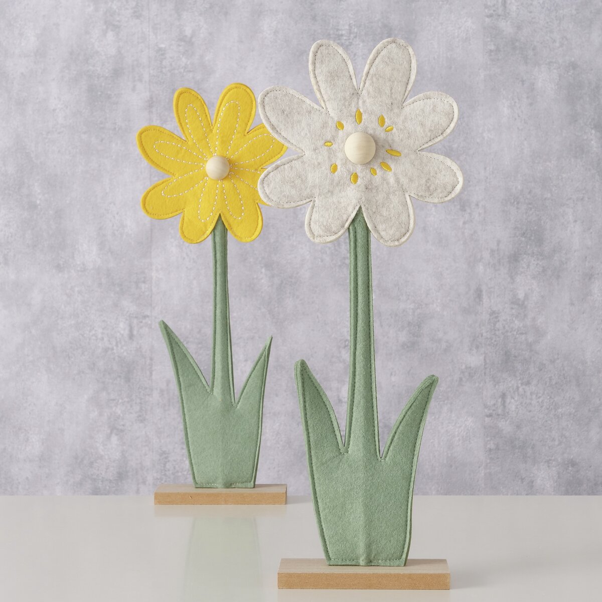 Afbeeldingen van Bloem staand 42 cm vilt 2 assorti