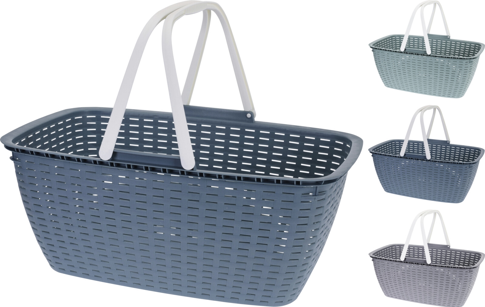 Afbeeldingen van Boodschappen-/wasmand 60x40x26,8 cm kunststof assorti