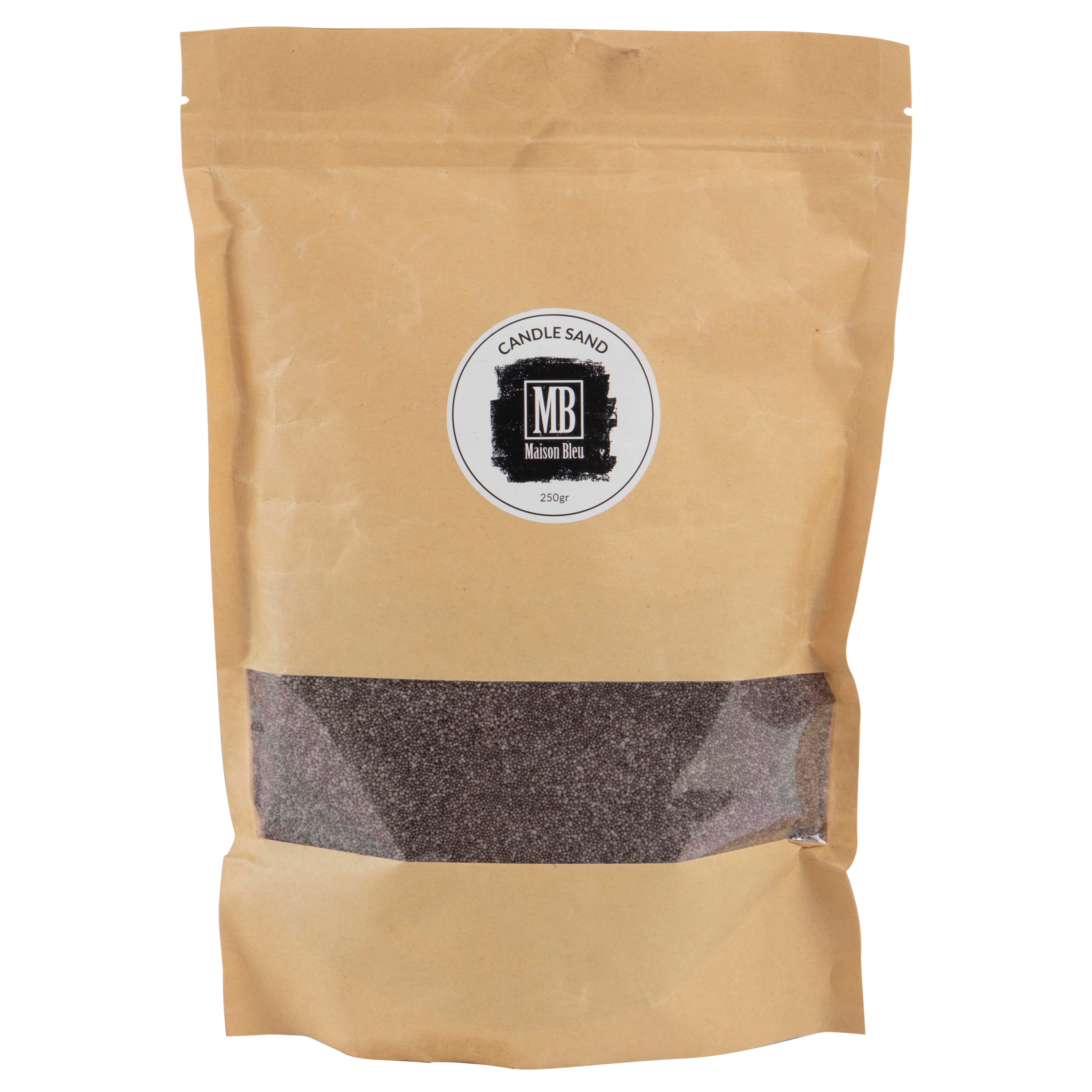 Afbeeldingen van Zak à 250 gram kaarsenzand bruin, incl. 5 lonten