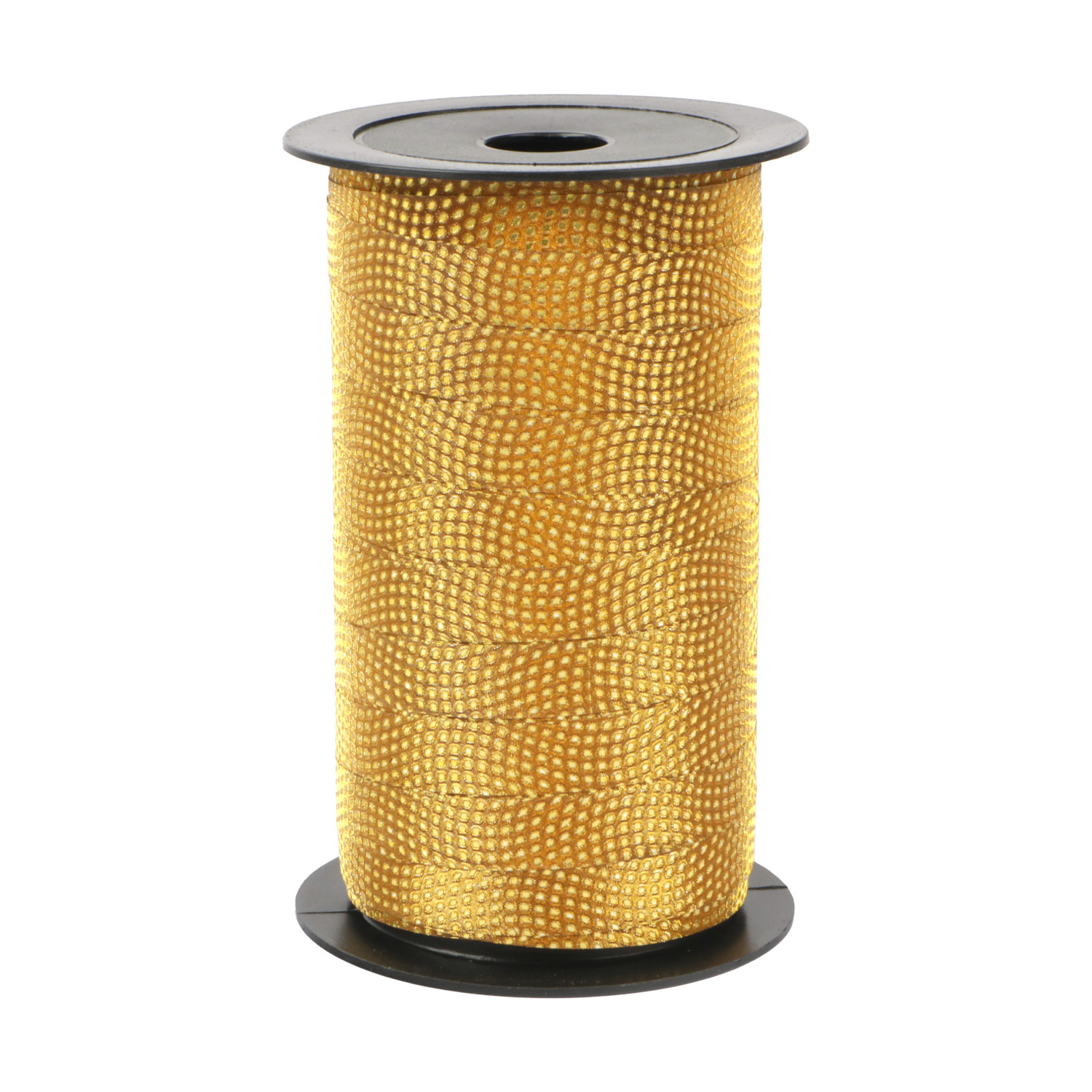 Afbeeldingen van Rol krullint 10 mm 50 mtr glitter goud deluxe