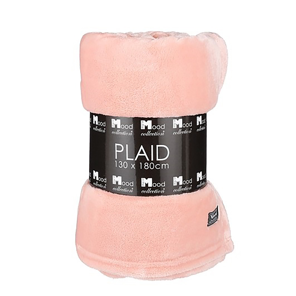 Afbeeldingen van Fleece plaid Famke 180x130 cm perzik