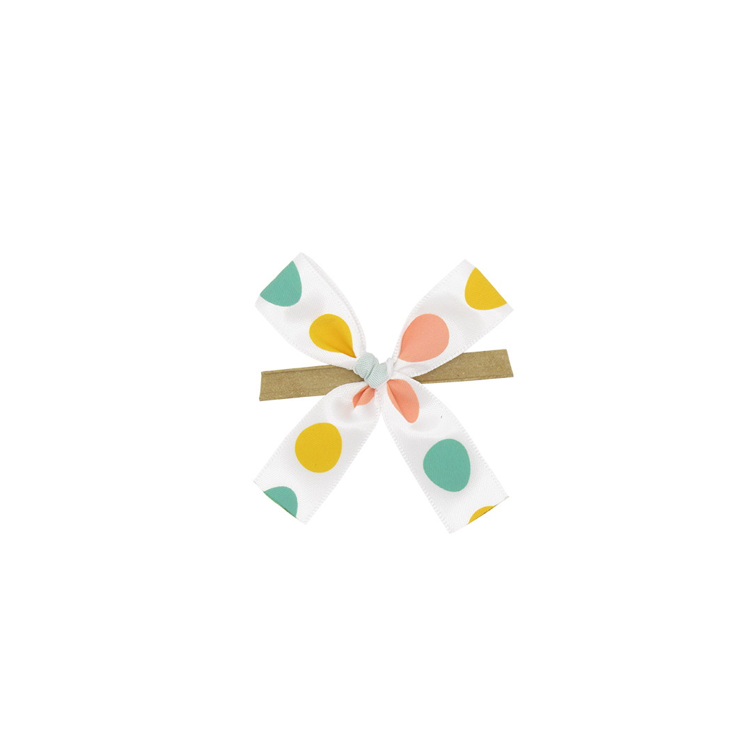 Afbeeldingen van Zak à 250 strik 7 cm met sluitclip, eieren 3 kleuren (ucl)