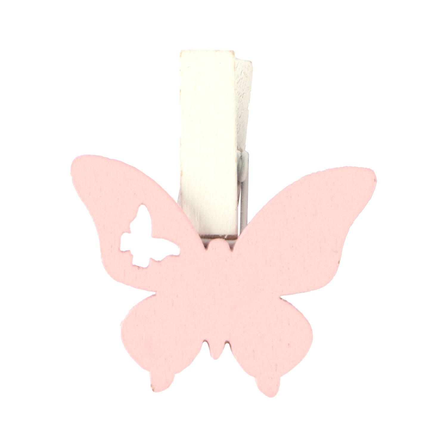 Afbeeldingen van Zak à 36 vlinder op knijper 3x3,8cm roze