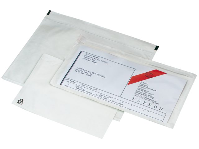 Afbeeldingen van Ds à 1000 PP paklijst envelop 22,5x12,2 cm onbedrukt