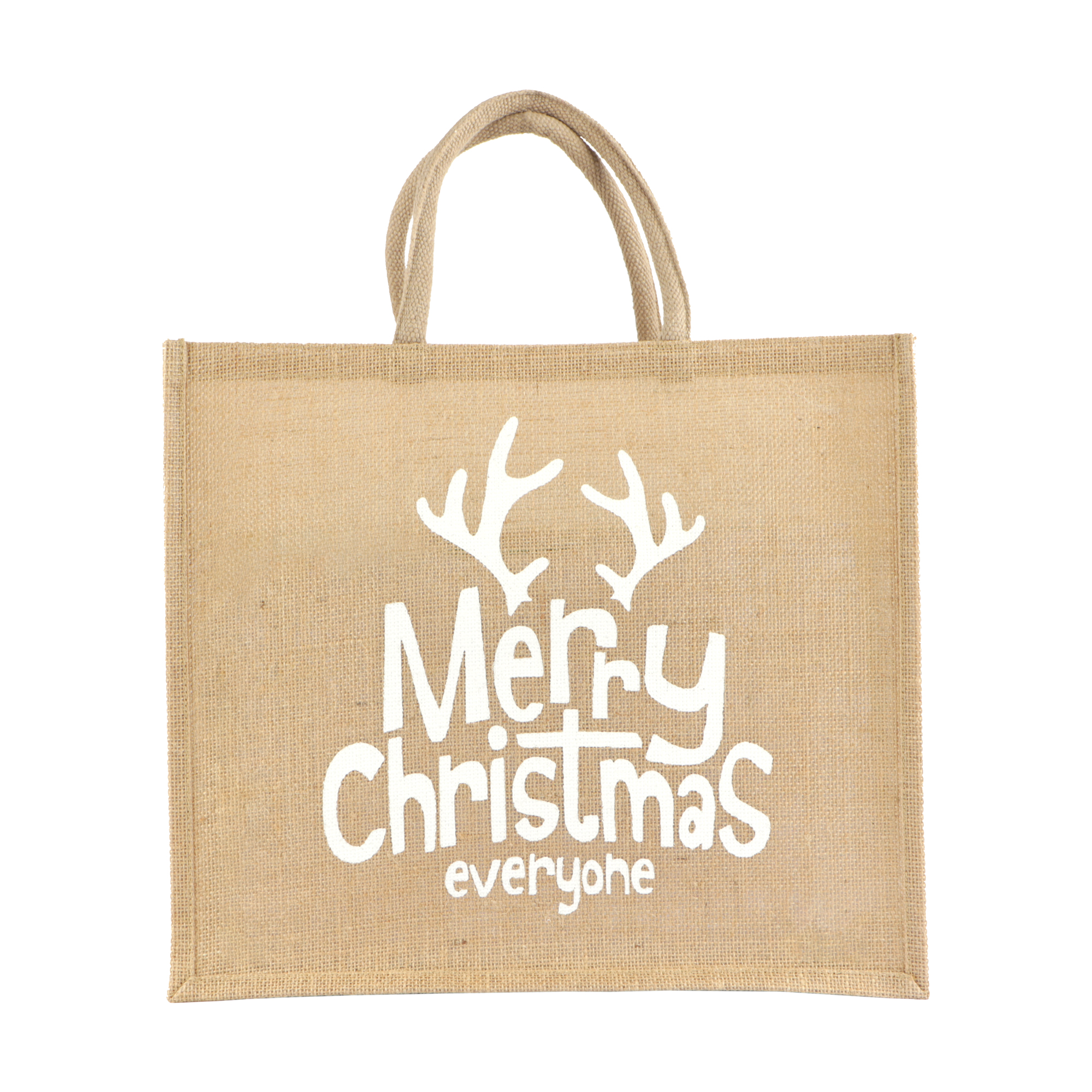Afbeeldingen van Eco jute trendy tas 40+22x35 cm Merry Christmas