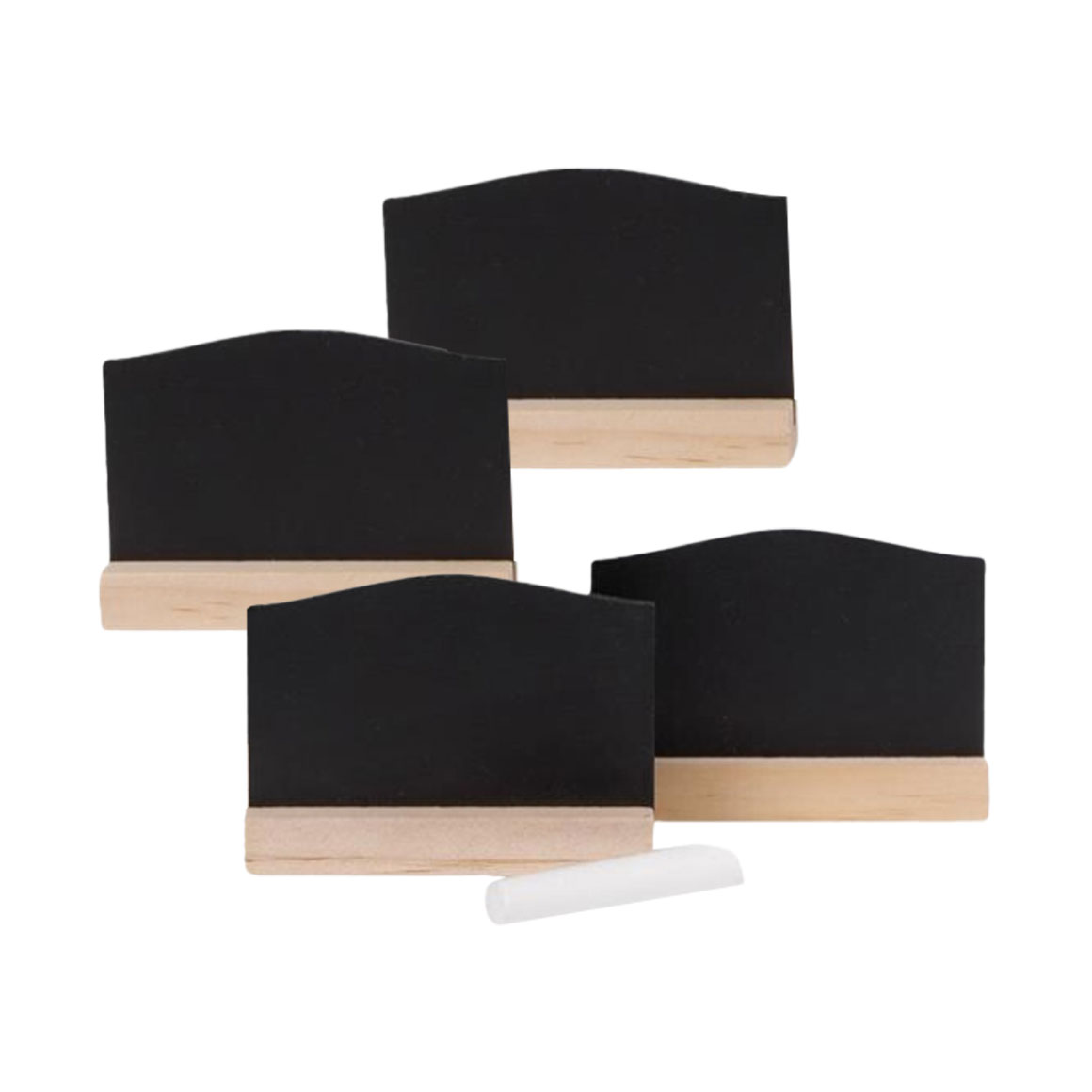 Afbeeldingen van Krijtbordjes in houder 7,5 cm set van 4