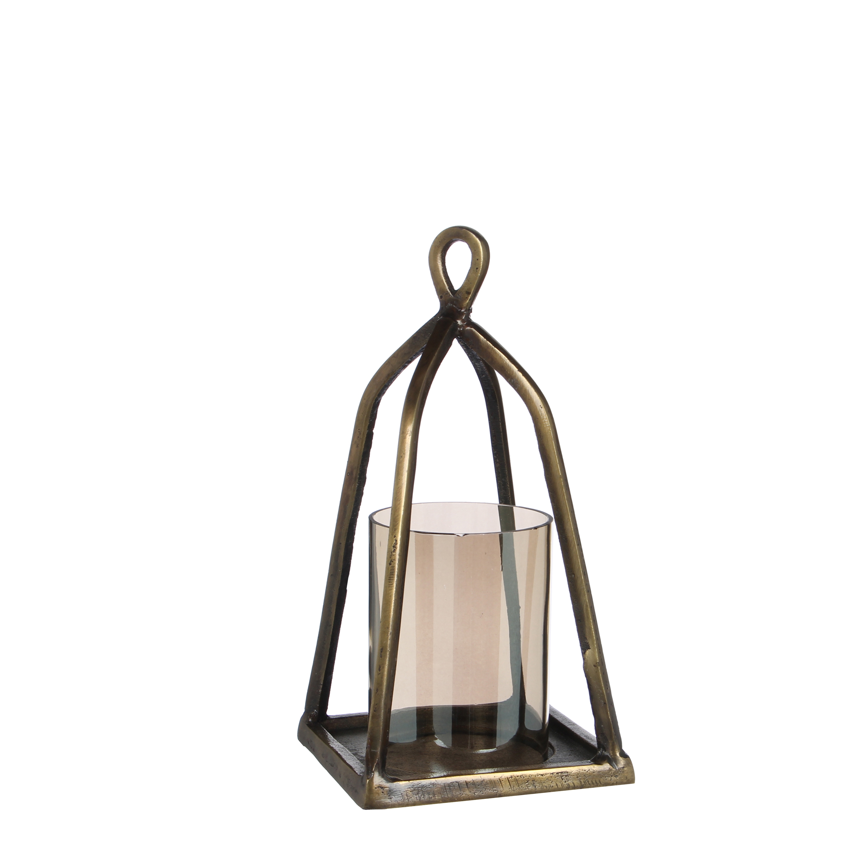 Afbeeldingen van Aluminium lantaarn 15x15x30 cm Chelsea goud