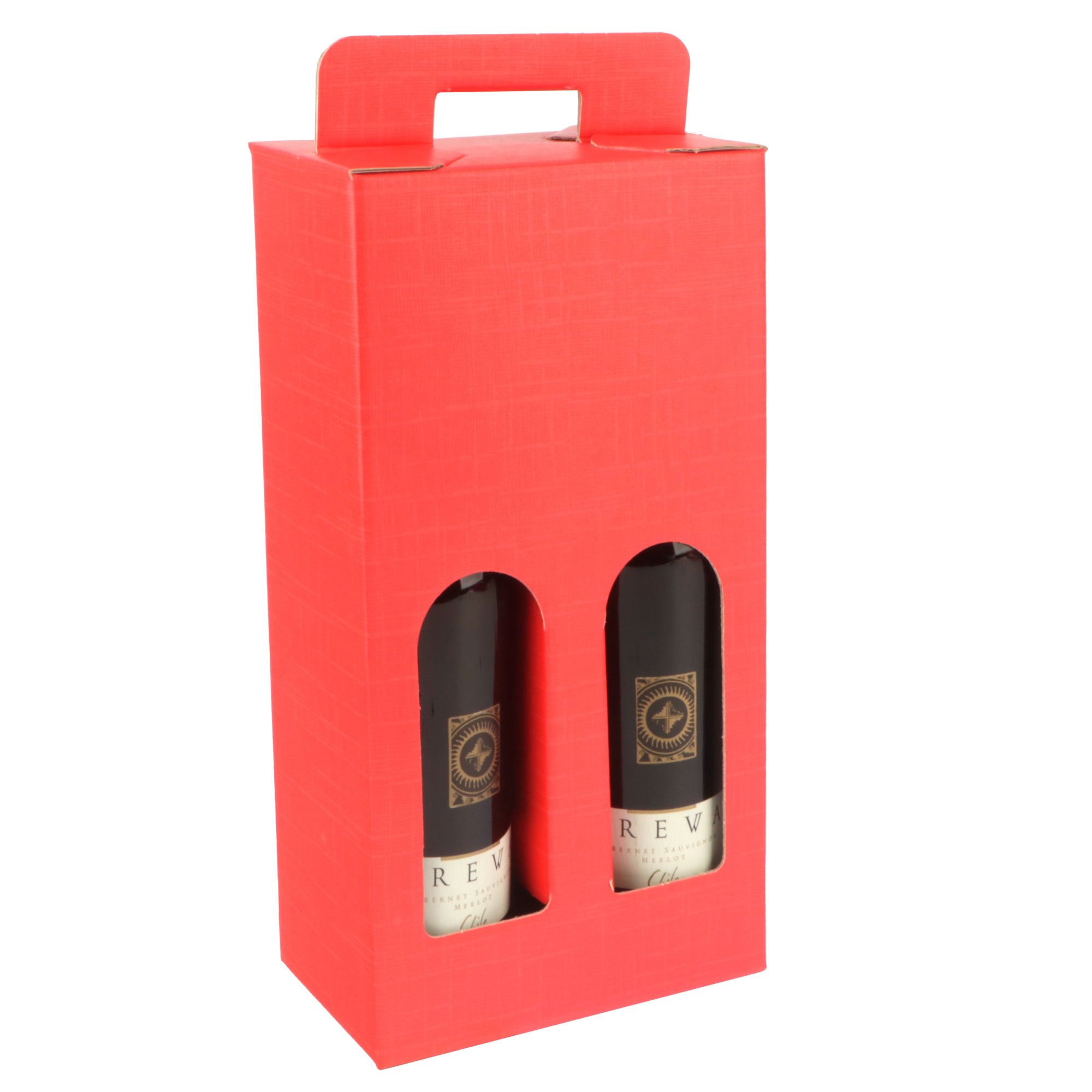 Afbeeldingen van Ds à 20 draagkarton 2 fles 18x9x34cm rood