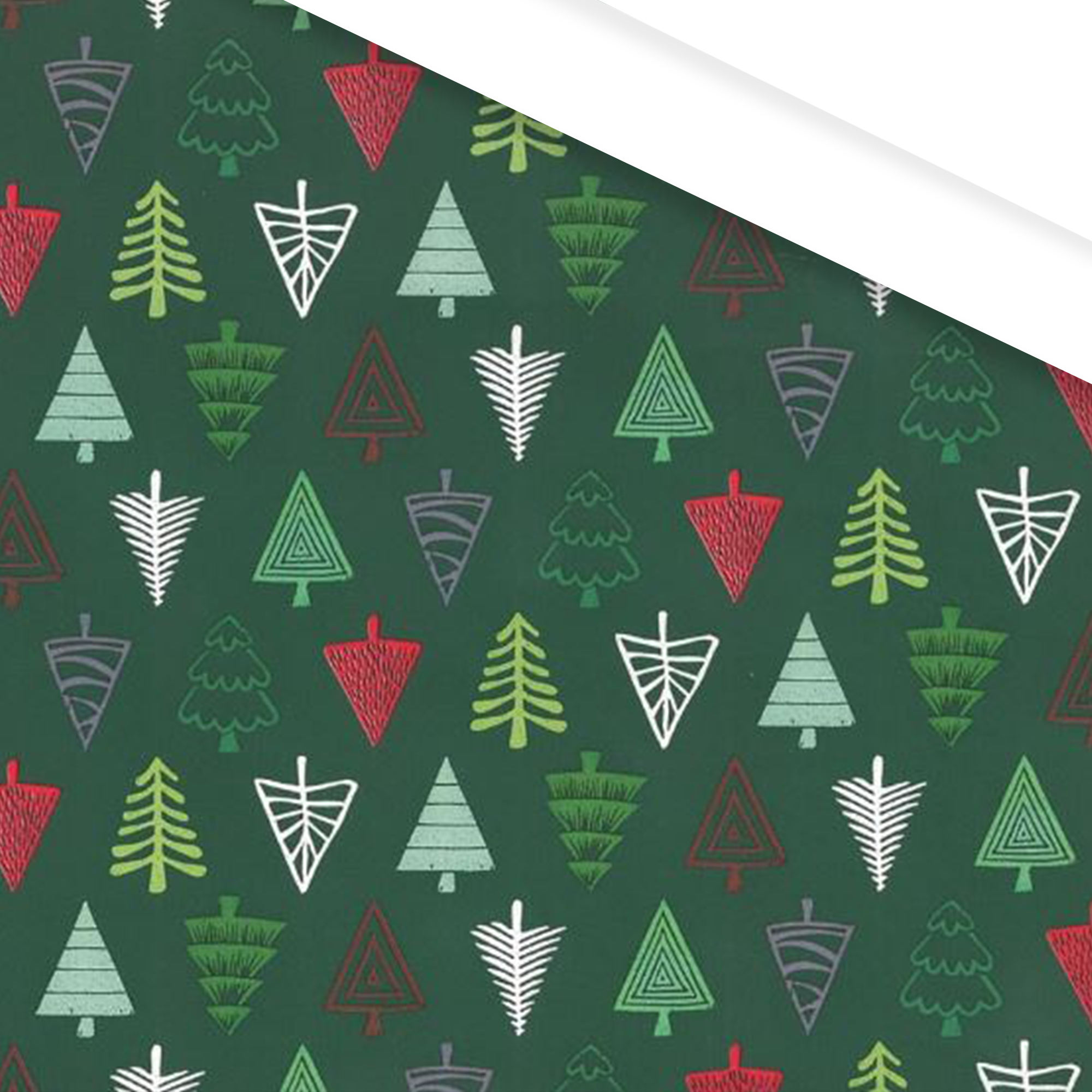 Afbeeldingen van Rol Kerstpapier 50 cm 200 mtr kerstbomen donkergroen (uc)