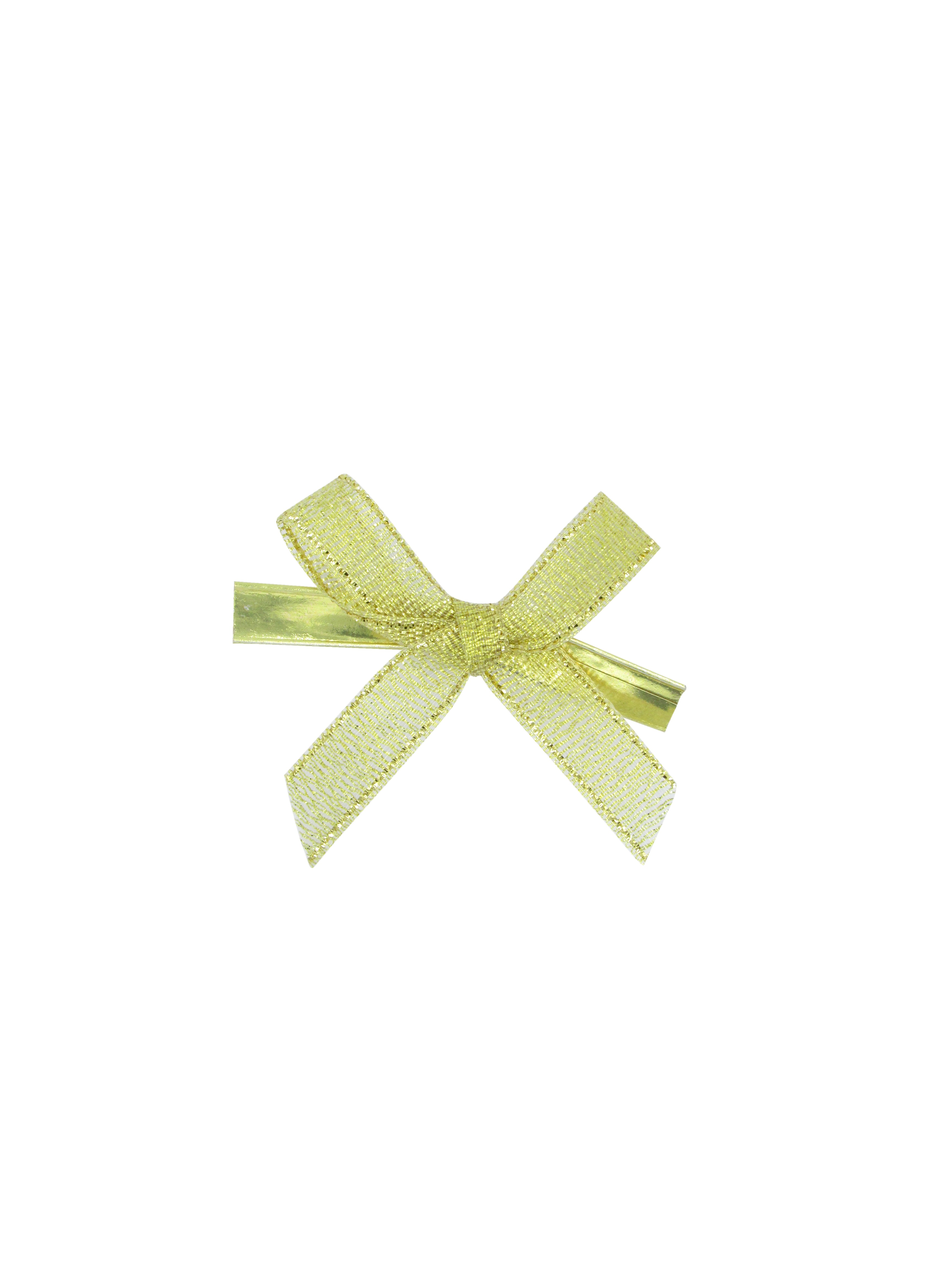 Afbeeldingen van Ds à 300 strik 6 cm met sluitclip, glanzend goud