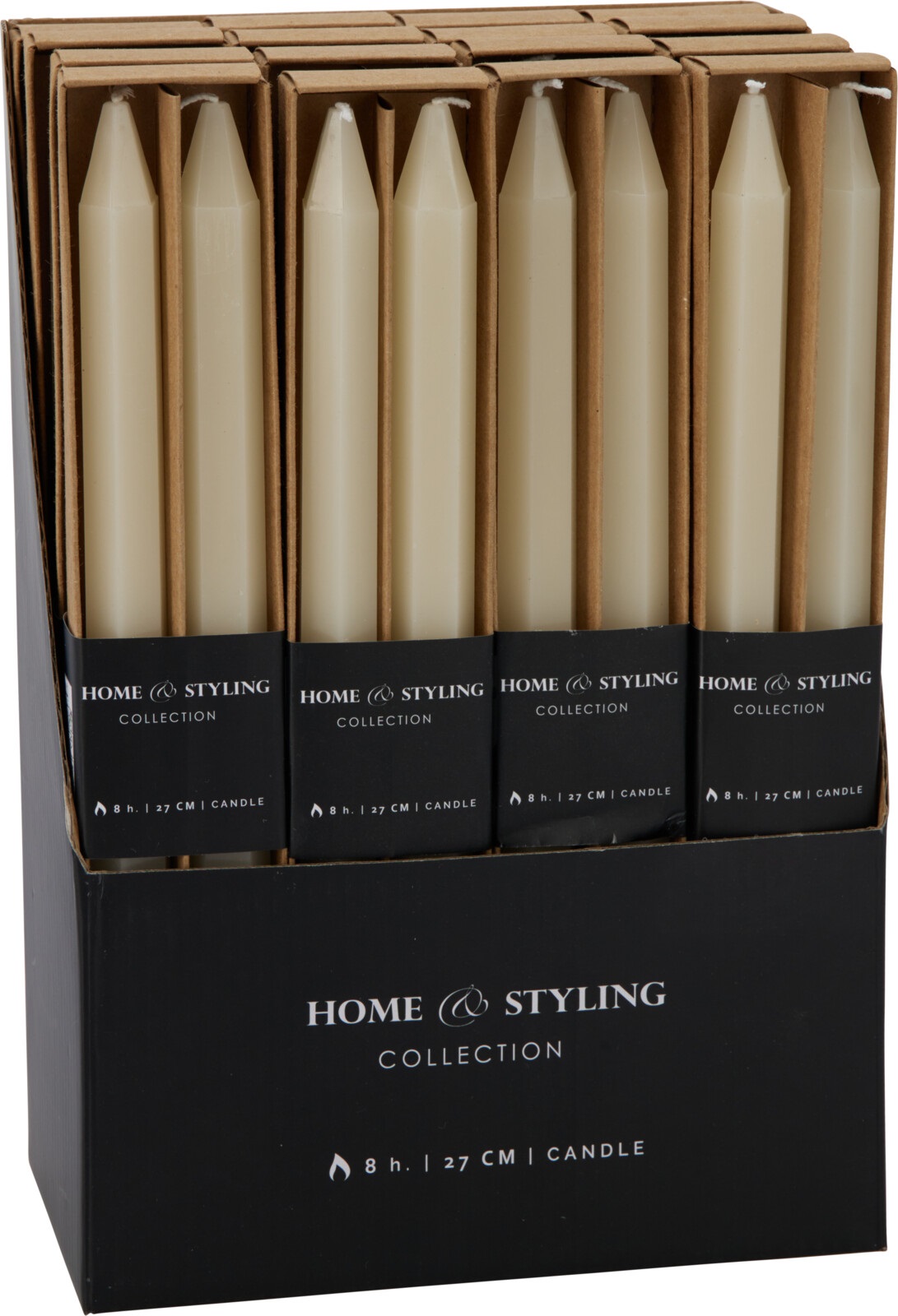 Afbeeldingen van Set à 2 dinerkaars 27 cm beige