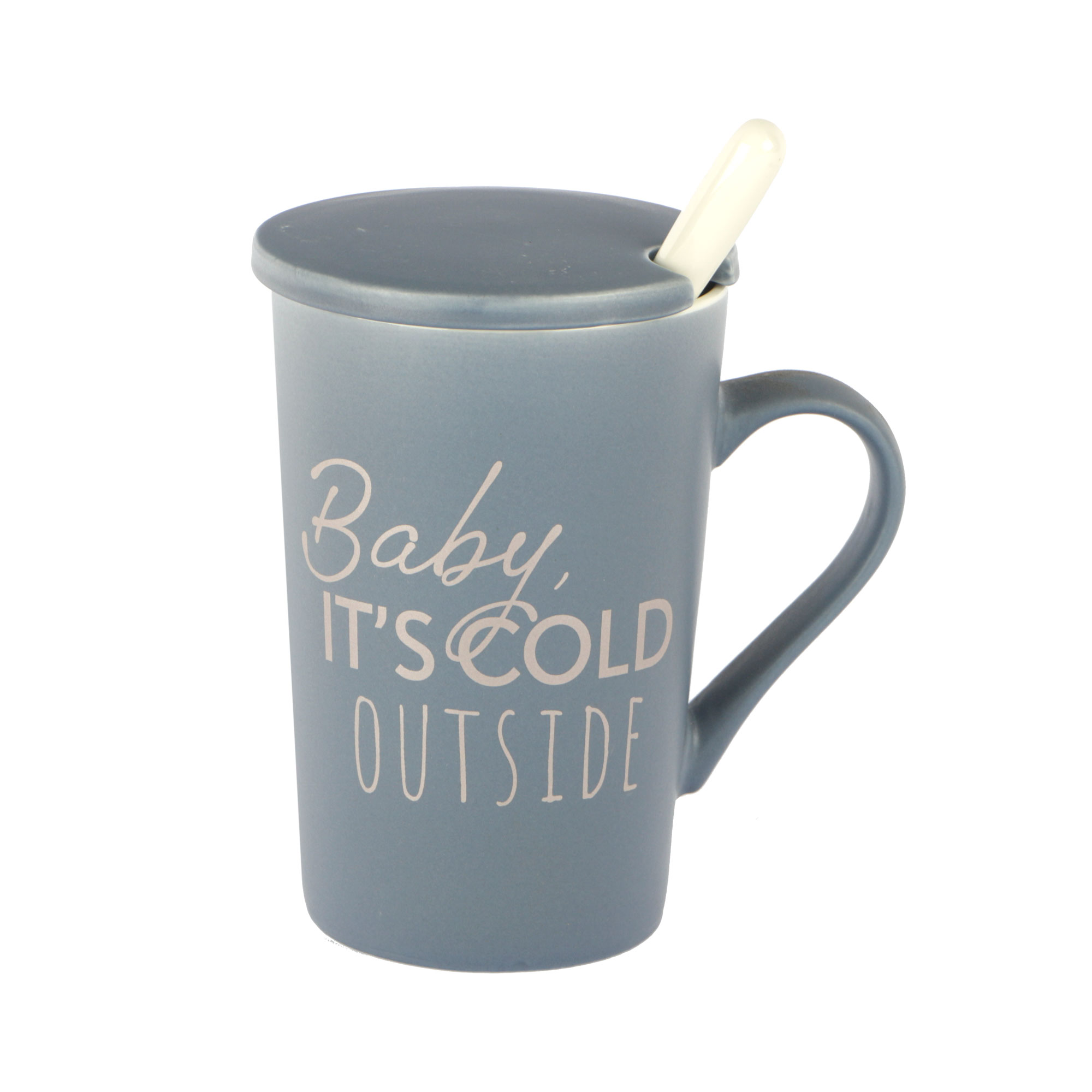 Afbeeldingen van Mok keramiek 350 ml blauw Baby it's cold outside