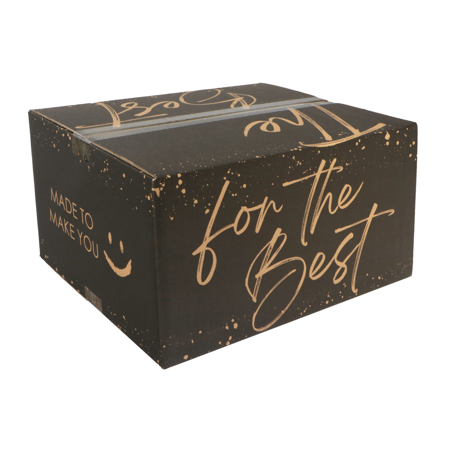 Afbeeldingen van Pakketdoos D230 The Best 45x35x23 cm kraft zwart