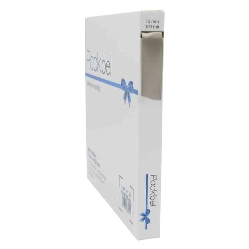 Afbeeldingen van Rol satijnlint 15 mm 100 mtr taupe 