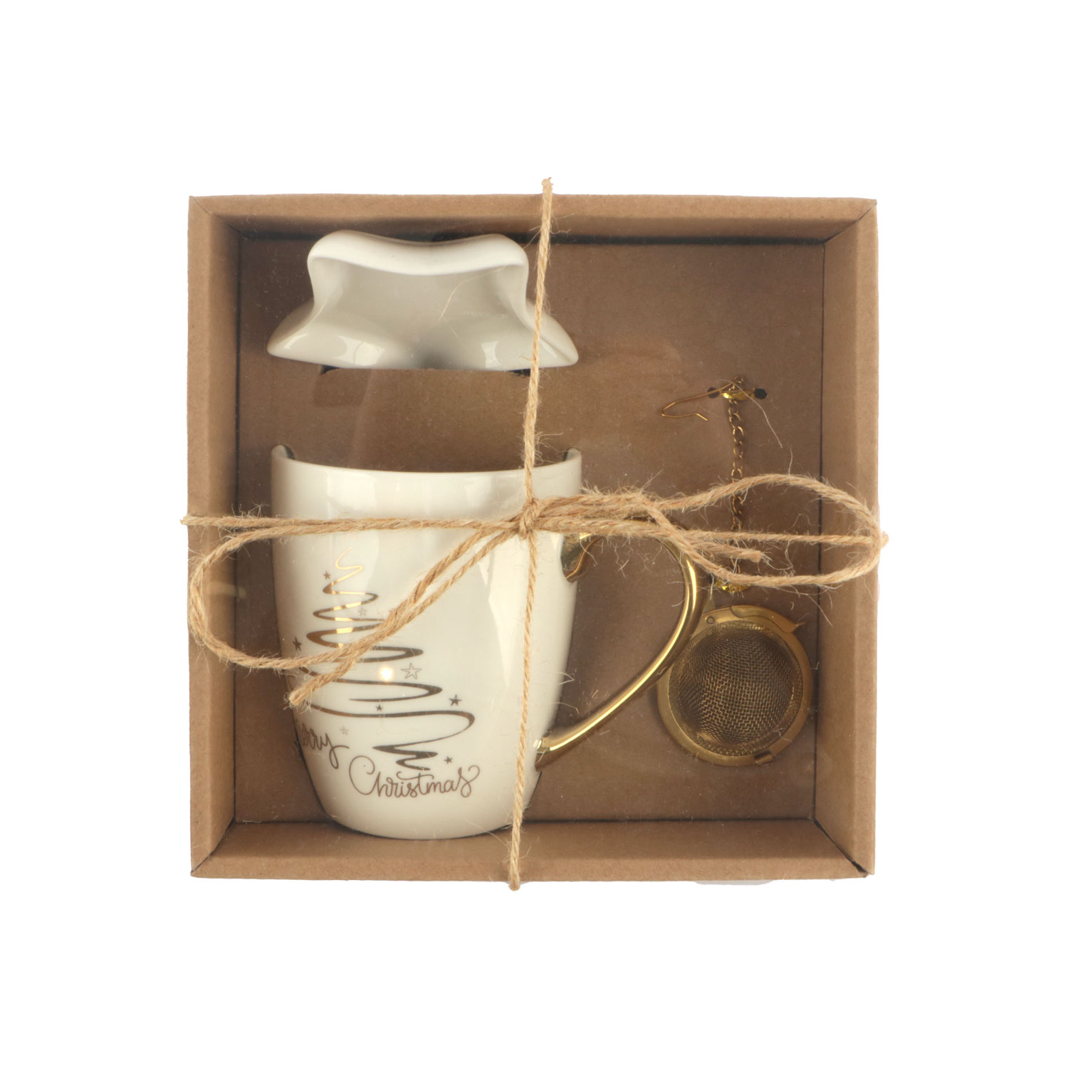 Afbeeldingen van Cadeaudoos met Mok 360 ml Thee-ei + theezak houder