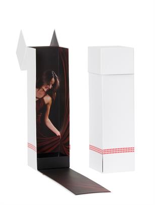 Afbeeldingen van Geschenkdoos 1 fles Lady in red 9,5,x9,5x33 cm