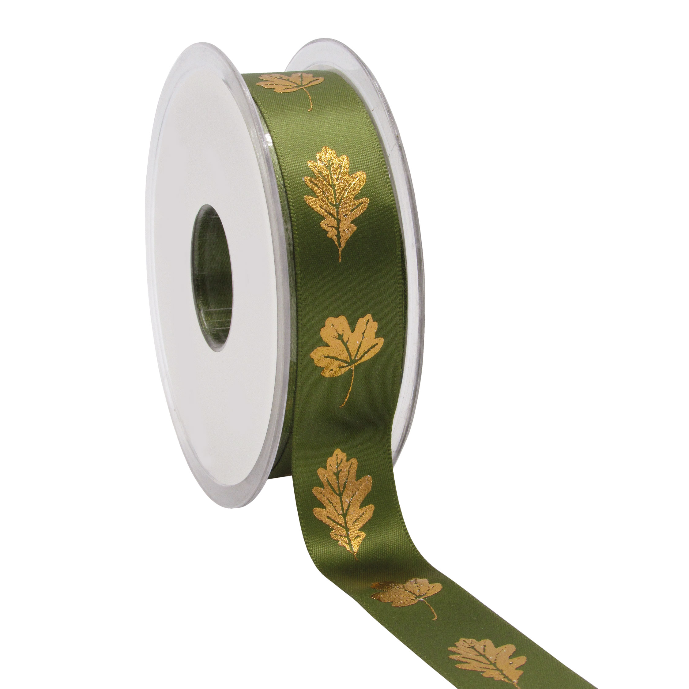 Afbeeldingen van Rol satijnlint 23 mm 25 mtr olijfgroen Herfst