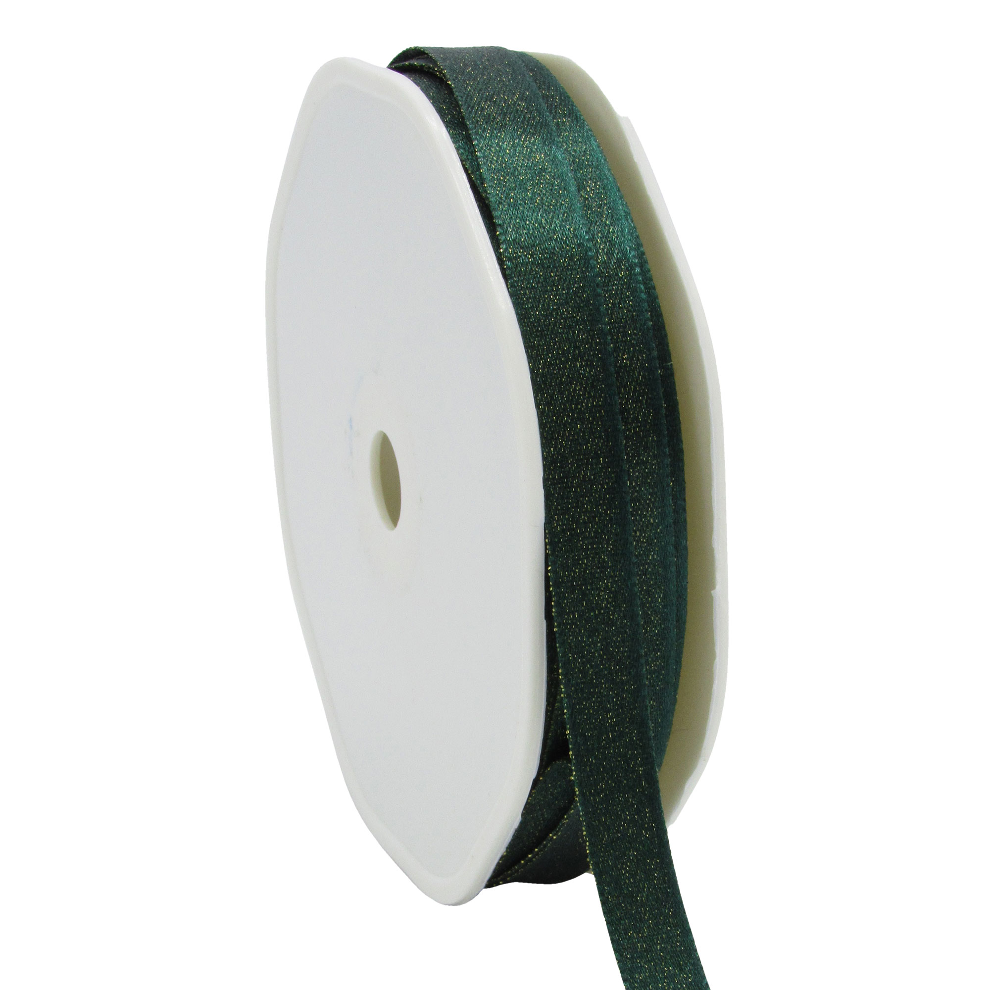 Afbeeldingen van Rol satijnlint 10 mm 25 mtr donkergroen