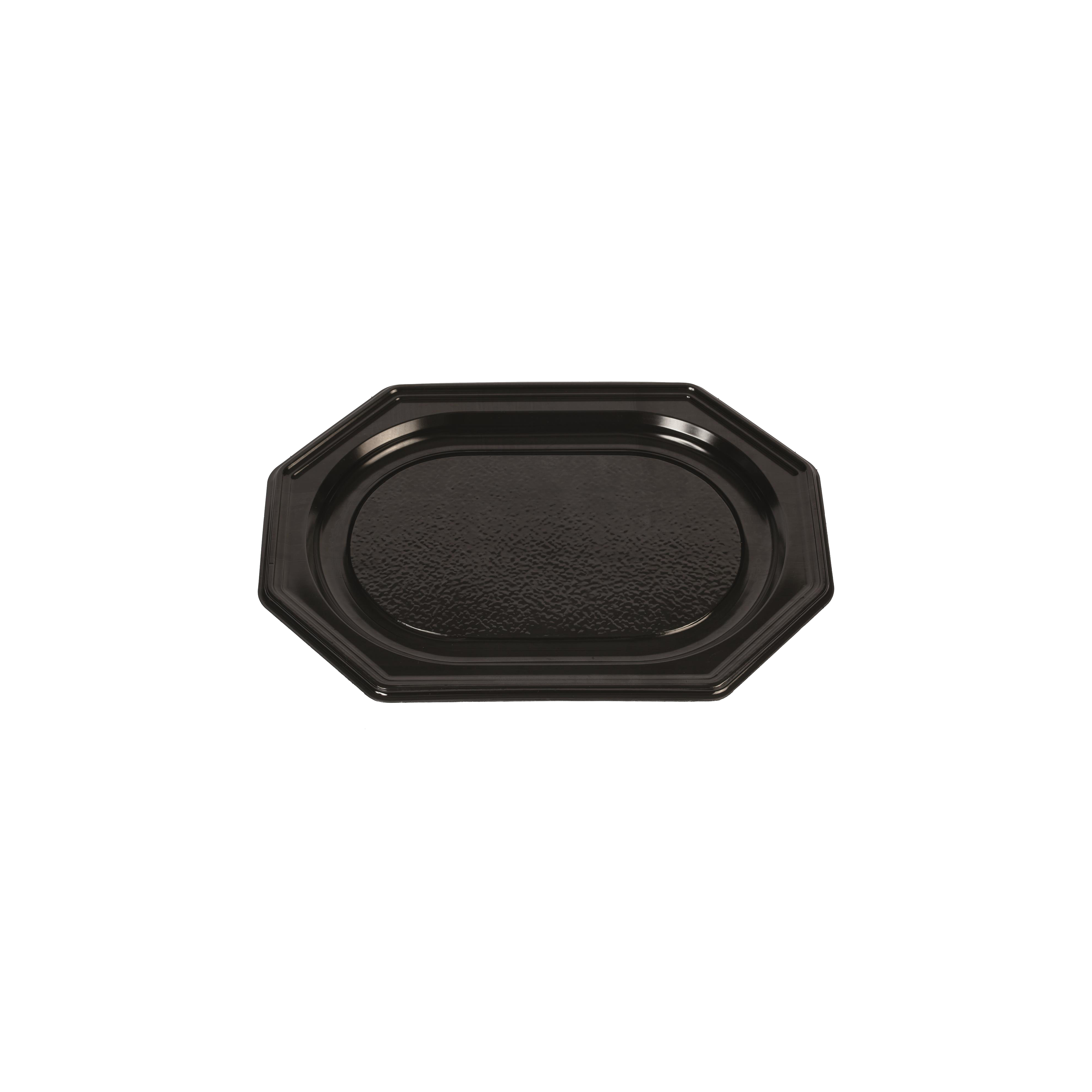 Afbeeldingen van Pak à 10 caterwareschaal 8-hoekig zwart 35 cm