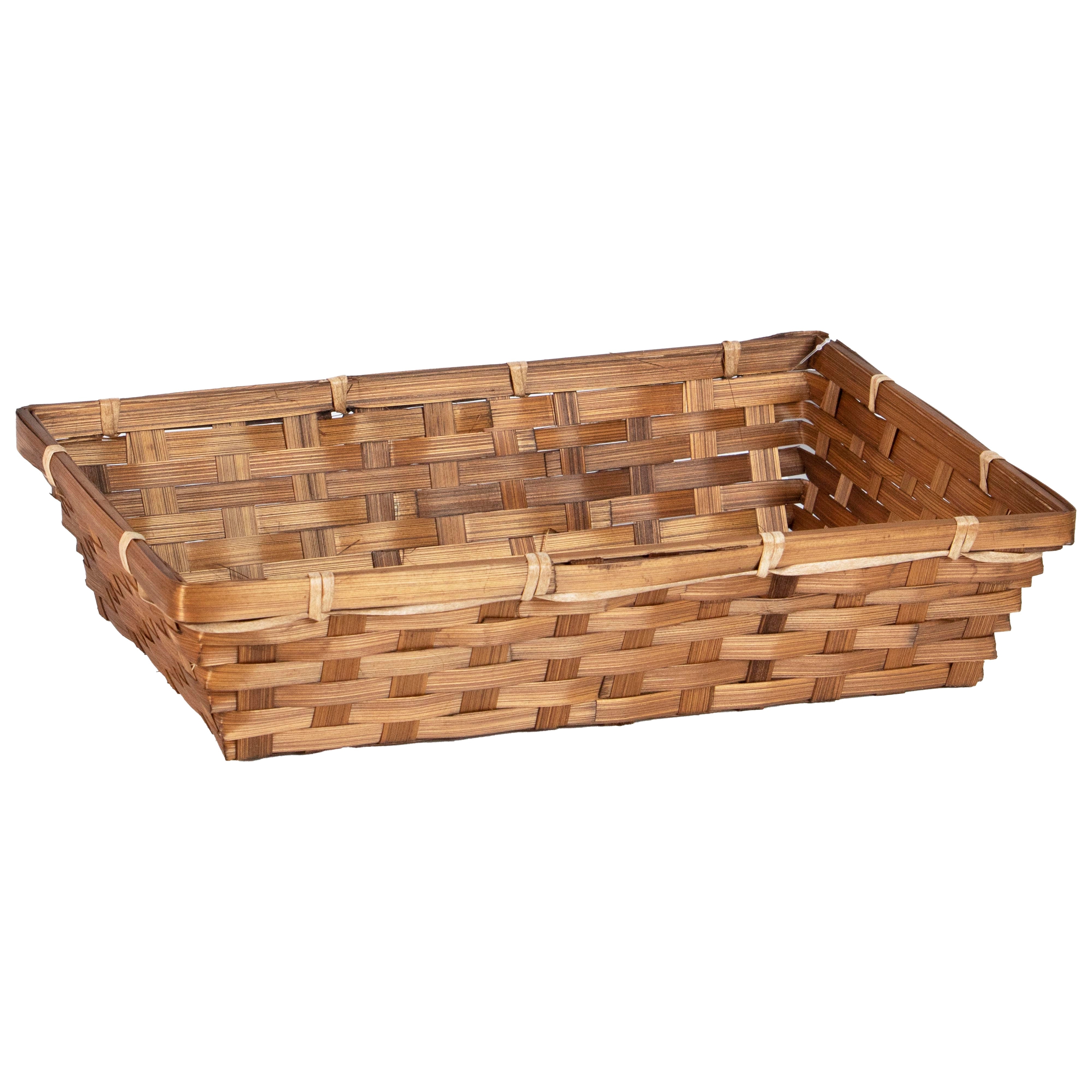 Afbeeldingen van Mand rechthoek 36x26x9 cm coffee color, bamboe