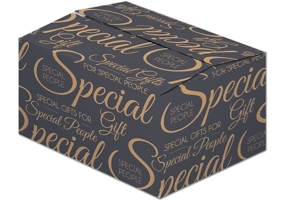 Afbeeldingen van Pakketdoos Gift kraft zwart 55,5x32x34 cm (uc)