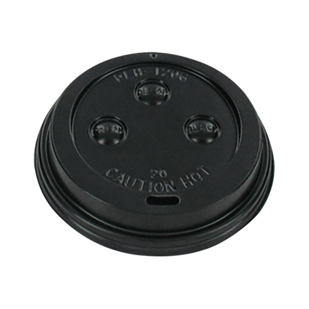 Afbeeldingen van Ds à 1000 ps deksel zwart plat tbv beker 6oz