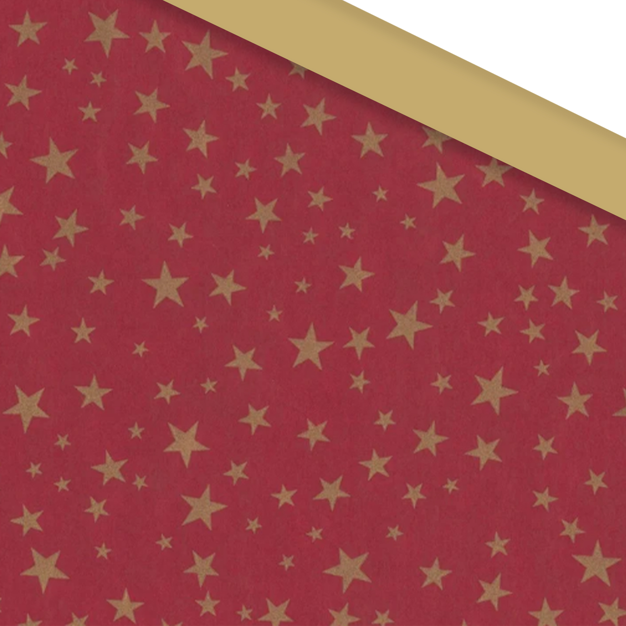 Afbeeldingen van Rol Kerstpapier 30 cm 200 mtr kraft rood met sterren (uc)