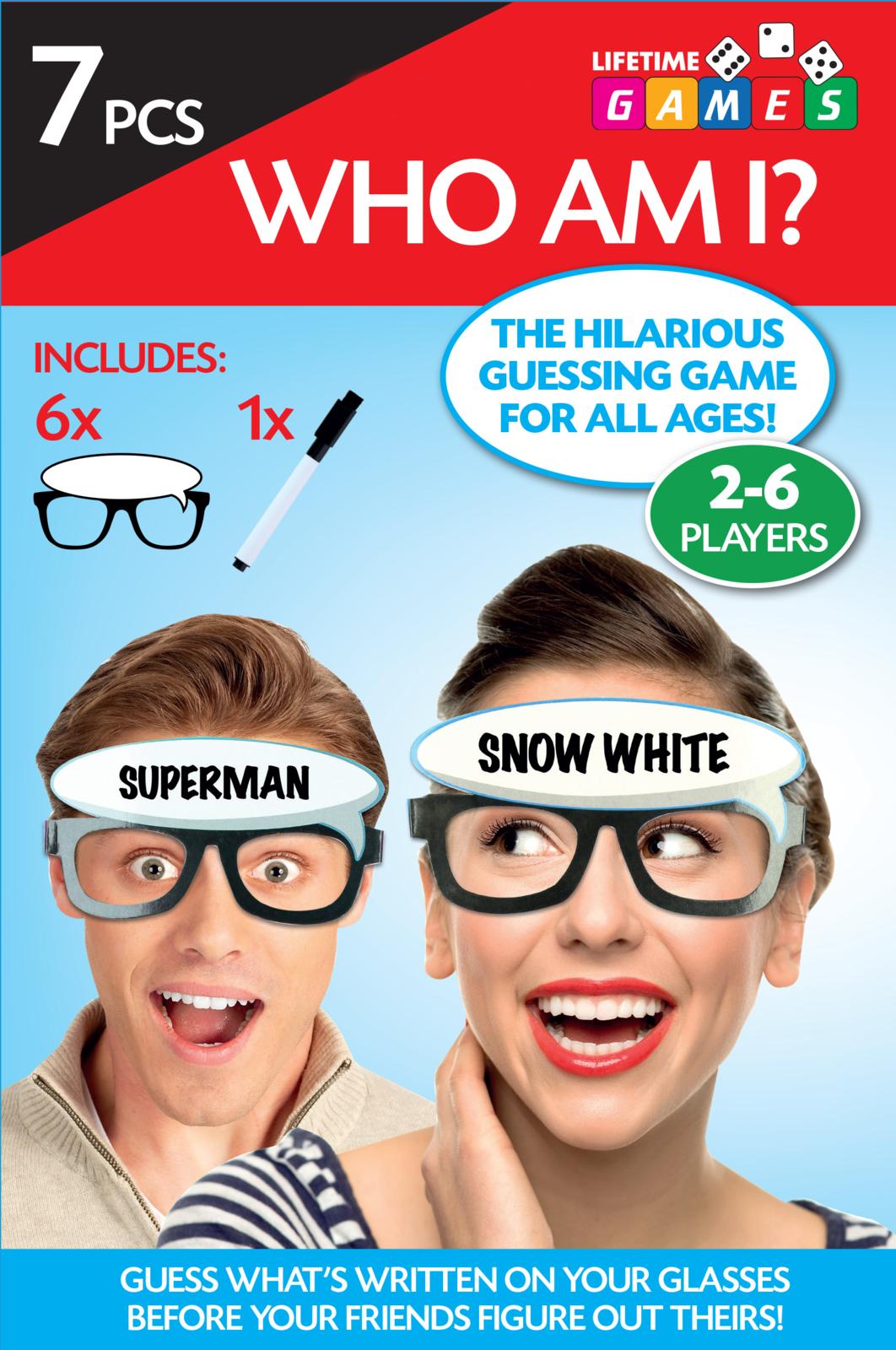 Jongeneel Verpakkingen. Wie ben ik spel inclusief stift en brillen