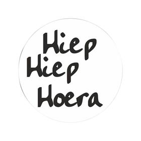 Afbeelding van Ds à 500 kado etiket 3,9 cm Hiep Hiep Hoera  