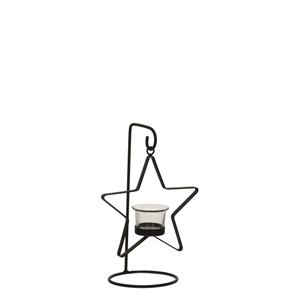 Picture of Metalen waxinelichthouder ster aan standaard 16x12x26 cm (uc)