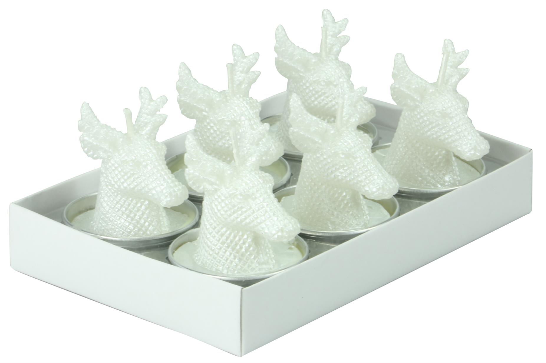 Picture of Set à 6 rendierkaarsen 13,7x9x7 cm (ucl)