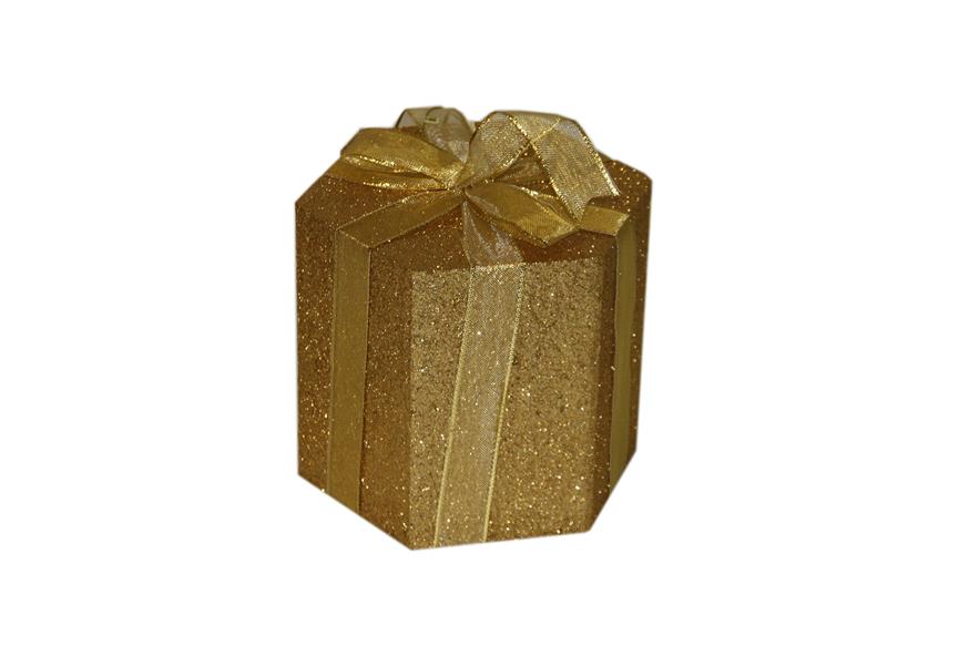 Afbeelding van Pakje goudglitter zeshoek 15 cm (uc)