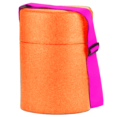 Picture of Winecooler oranje 25x15x37 cm met magenta riem (ucl)