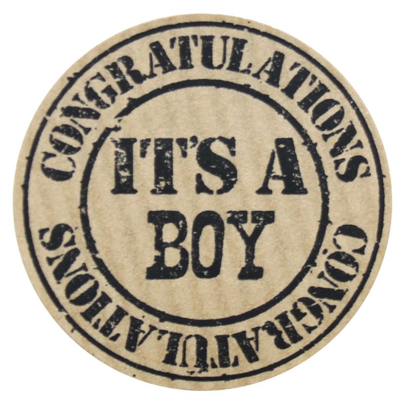 Afbeelding van Ds à 500 kado etiket It's a boy 3,5 cm