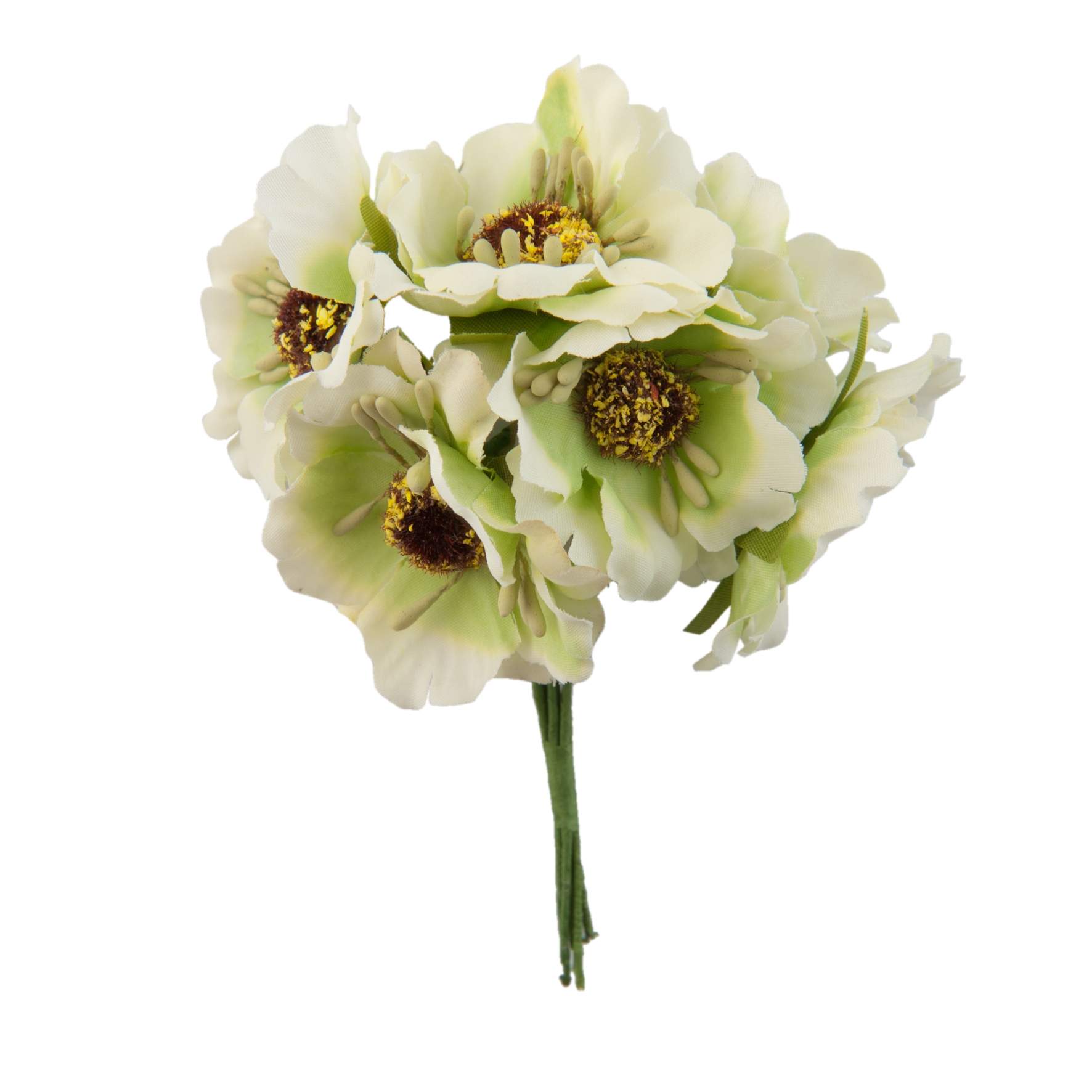 Afbeelding van Zak à 60 decoratie bloem r4,5x8,5 cm wit/groen