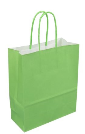 Picture of Pak à 50 papieren tas lime groen 18+8x22 cm 90grs