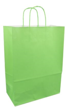 Afbeelding van Pak à 50 papieren tas lime groen 32+12x41 cm 90grs