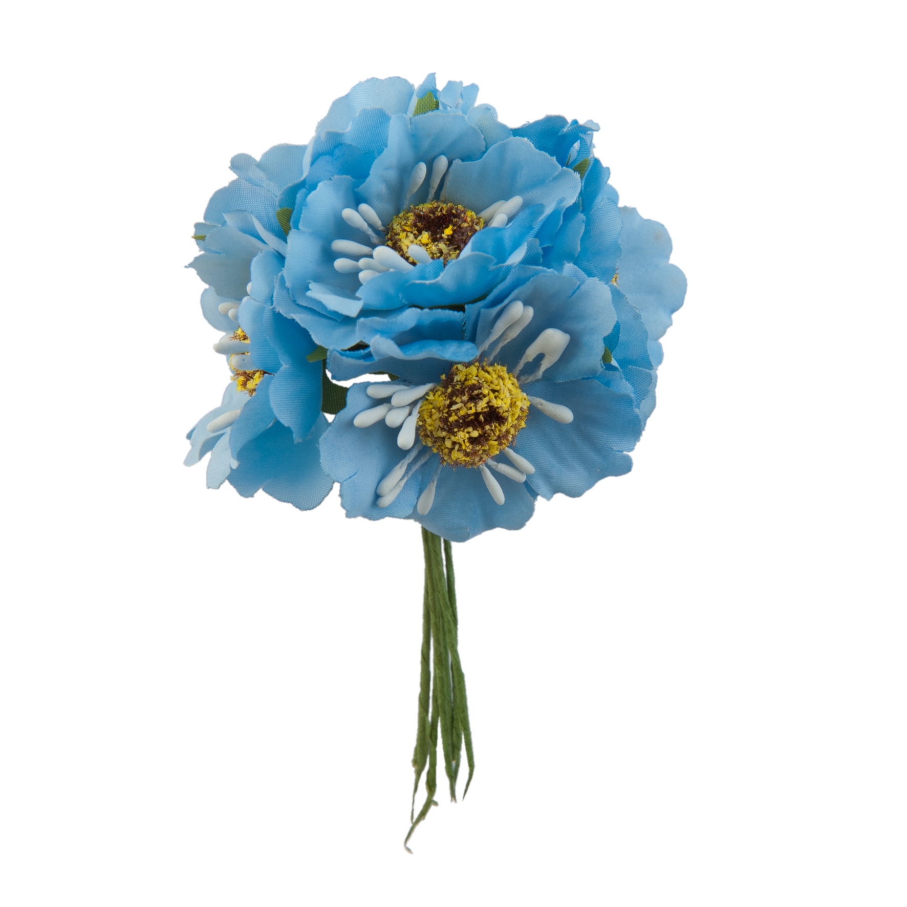 Afbeelding van Zak à 60 decoratie bloem r4,5x8,5 cm blauw bloemen