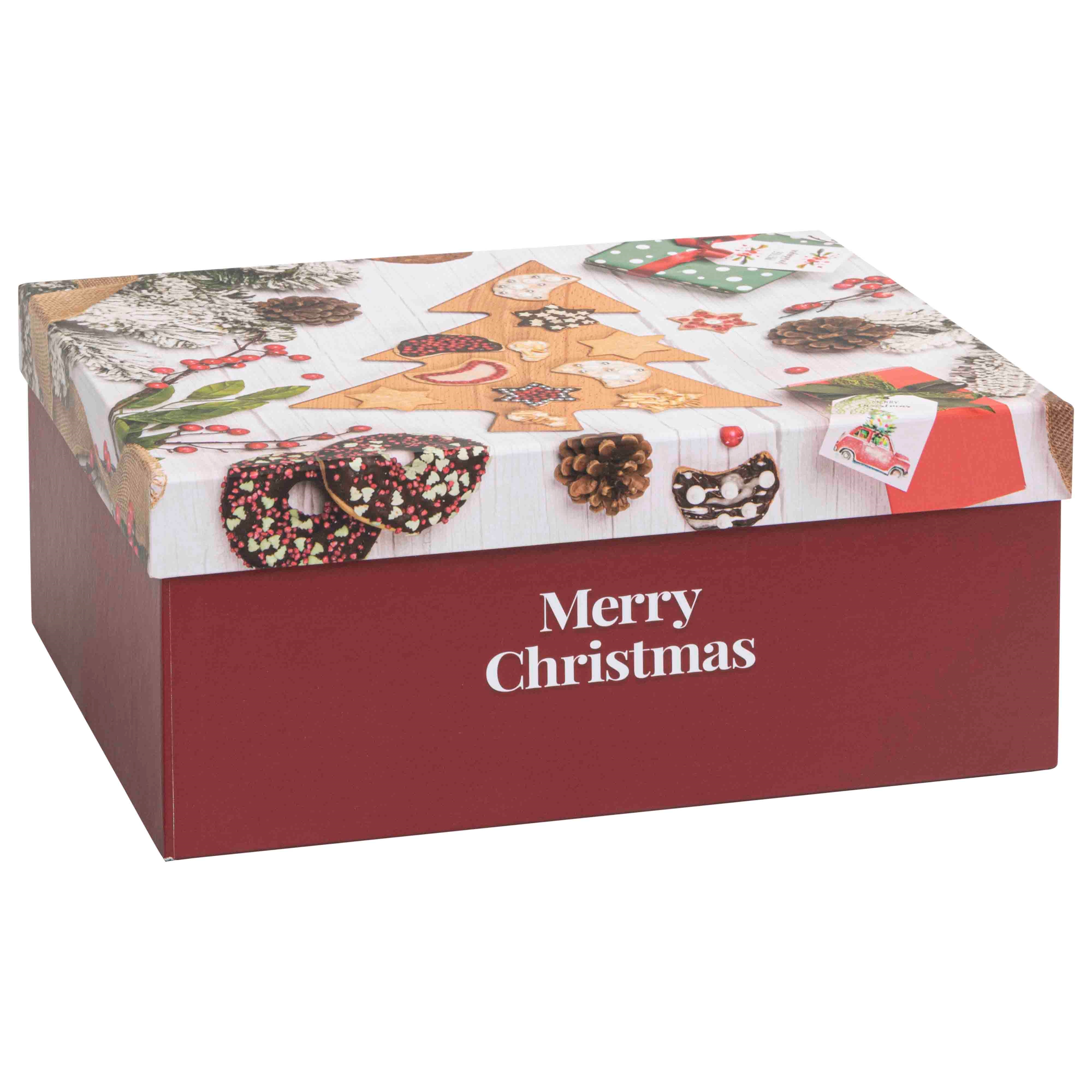 Afbeelding van Luxe doos recht 29,5x23,5x12,3 cm Merry Christmas 