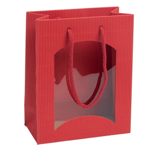 Afbeelding van Pak à 20 kadotas met venster 17+8,5x20 cm rood 