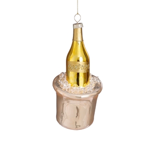 Picture of Hangdecoratie champagne in cooler goud 6,5x12,5 cm (ucl)