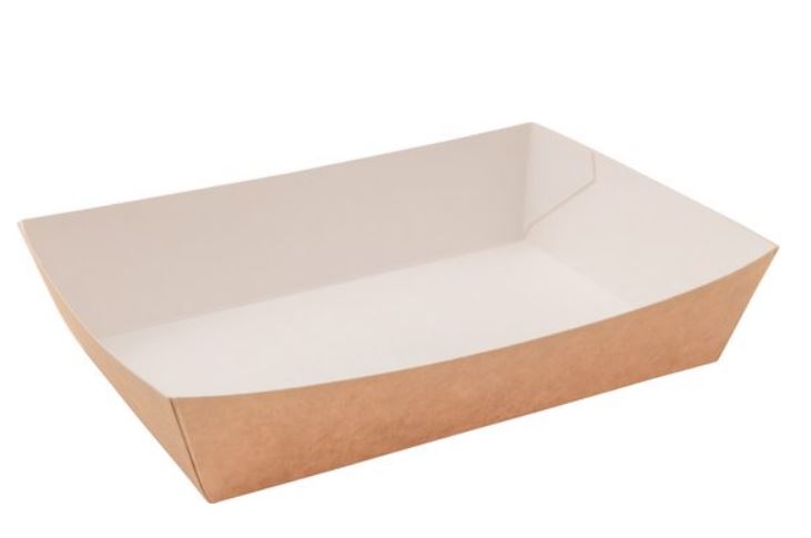 Afbeelding van Ds à 750 bruin/wit kartonnen sandwich bakje