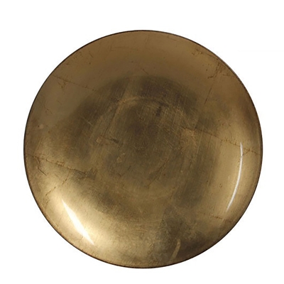 Afbeelding van Schaal kunststof rond 44,5x6 cm goud 