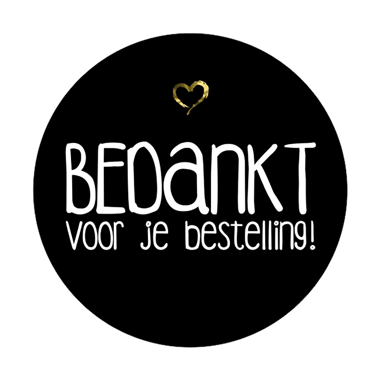 Picture of Rol à 250 webshop etiket 11,5 cm Bedankt voor je bestelling