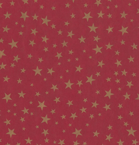 Afbeelding van Rol Kerstpapier 50 cm 200 mtr kraft rood met sterren