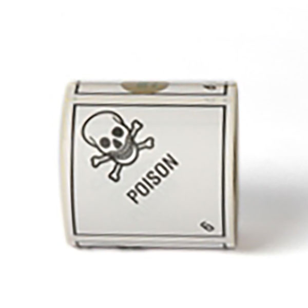 Afbeelding van Rol à 1000 gevaren etiket  wit Doodskop Poison (uc)
